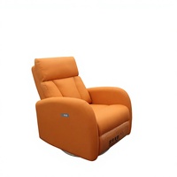 Fauteuil inclinable manuel moderne en tissu, pivotant et à bascule, sans accoudoirs, avec dossier croisé