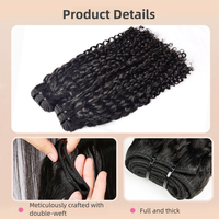 Extensiones de Cabello Humano Virgen Vietnamita Rizado Pixie 12A, Doble Trama a Máquina, Súper Doble Trama, Tejido a Mano, Todos los Colores, para Salón de Belleza Femenino