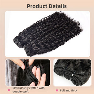 เครื่องม้วนผมมนุษย์บริสุทธิ์จากเวียดนามผมหยิก12A คู่ถักด้วยมือถักมือถักไหมพรมสำหรับผู้หญิงทุก<span class=keywords><strong>สี</strong></span> - Product Image 5