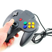 Control de Videojuegos N64 USB Multicolor al por Mayor con Motor de Vibración Gamepad con Cable para Joystick de Consola Nintendo N64