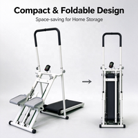 Nouveau Stepper Mécanique Pliable Multifonctionnel 2-en-1 CZ, Simulateur d'Escalade Manuel, Tapis de Marche Sans Fil, Gain de Place pour la Maison