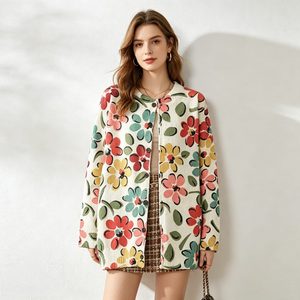 <span class=keywords><strong>Cardigan</strong></span> in Maglia da <span class=keywords><strong>Donna</strong></span> per Tutte le Stagioni, Versatile con Bottoni Frontali, <span class=keywords><strong>Oversize</strong></span>, Stile Vintage Boho con Stampa Floreale, Morbido per Uso Quotidiano - Product Image 1
