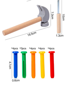 Juguete Educativo de Madera 3D Creativo para Niños, Mesa de Golpes con Clavos, Juguete de Martillar para Preescolar - Product Image 6