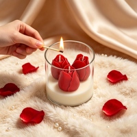 Oshine Tulpenförmige Sojawachs Handgemachte Duftkerzen im Glas Umweltfreundliche Geschenke zum Valentinstag und Muttertag