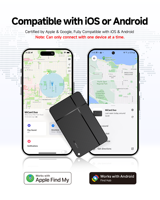 Traceur GPS intelligent MiLi MiCard avec fonctions antivol pour localiser portefeuille, animaux de compagnie, alarme, compatible iOS, en plastique