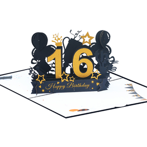 Cartes de remerciement personnalisées pour les âges d'anniversaire Carte de voeux pop-up 3D pour le 18e anniversaire avec enveloppe - Product Image 3