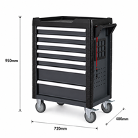 Chariot d'atelier à 7 tiroirs en acier laminé à froid pour réparation automobile, organisateur de rangement d'outils, armoire à outils roulante