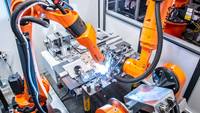 Robot de soudage KUKA haute précision, moteur PLC, découpe 3D, structure en acier, pièces automobiles, soudage d'aluminium, production automatisée