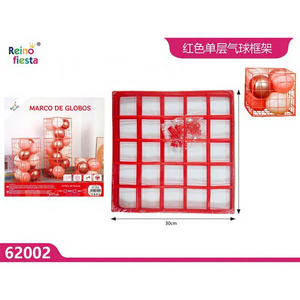 Set di 6 Telai per Palloncini Rossi in Plastica Marca Peiyong 295x295CM Compatibili con Elio per Decorazioni Festa, Laurea, Halloween ed Eventi - Product Image 1