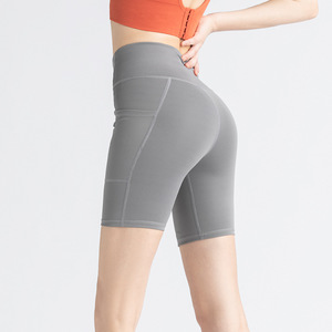 Shorts Deportivos de Cintura Alta para Mujer, con Bolsillo, de Poliéster y Elastano Reciclado, Compresión Media, para Yoga, Gimnasio y Ciclismo, Personalizados OEM - Product Image 4