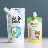 Pochettes à bec verseur réutilisables pour aliments et boissons pour bébés, tailles personnalisées 100ml, 150ml, 250ml, imprimées en héliogravure, résistantes à l'humidité, avec fermeture éclair en PE