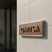 Placa de Logotipo Acrílico Metálico 3D Personalizada, Letrero Comercial Montado en la Pared para Boutique, Hotel, Oficina, Recepción