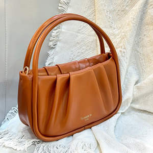 Sac à main en forme de lune de haute qualité 2025 pour femme, sac à main en cuir véritable pour femme, sac bandoulière simple - Product Image 4