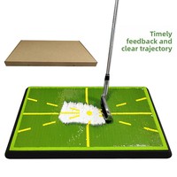 Tapis d'entraînement de golf avec détection d'impact et base en caoutchouc, antidérapant, 27x42,8 cm, 1050g, pour l'analyse du swing et la rétroaction sur la trajectoire du balle