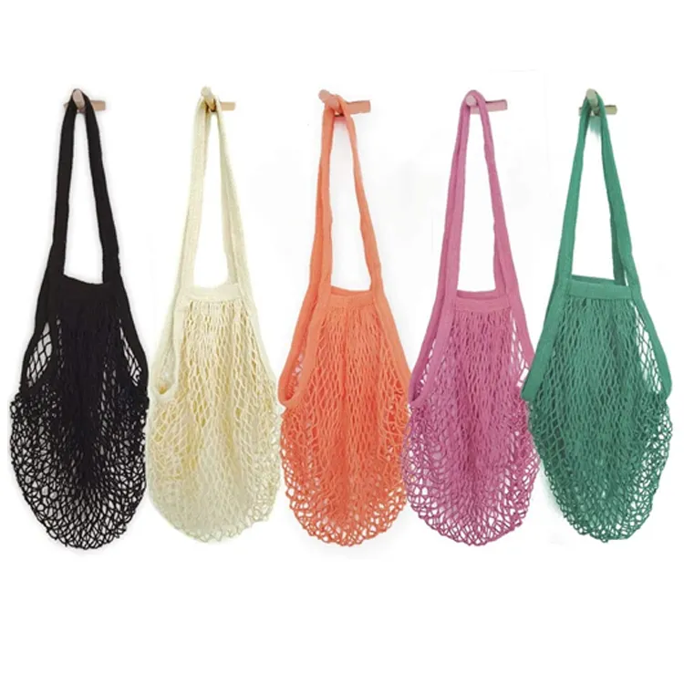 Bunte Poly Net Crochet String Wieder verwendbare Shopping Cotton Mesh Bag