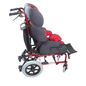 Silla de Ruedas Ajustable con Asiento y Respaldo de Aluminio para Niños con Parálisis Cerebral, Cama Médica Reclinable - Product Image 2