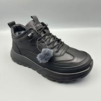Chaussures d'hiver décontractées pour hommes en cuir véritable, bottes chaudes en laine avec doublure en polaire, bottes de neige épaisses et antidérapantes