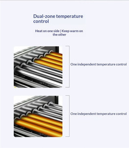 เตาปิ้งฮอทดอกแบบตั้งโต๊ะ สเตนเลสสตีล พร้อมฝาครอบแก้วและชั้นอุ่น - Product Image 2