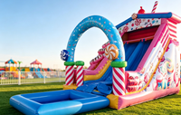Château gonflable de qualité commerciale pour enfants avec toboggan, thème personnalisé pour la location d'événements et de fêtes