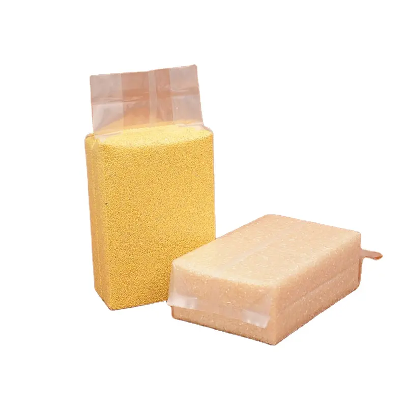 High Barrier PA/PE Co-exrusion Brick Shape Vacuum rice packing bags/1kg, 2kg, 5kg rice packaging vacuum bags