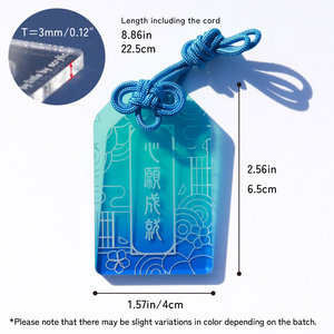 Llavero de acrílico con cadena estilo Omamori de siete colores, hecho en Japón, ideal para regalo, venta al por mayor - Product Image 3