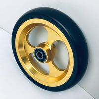 Roue avant en alliage d'aluminium de 5 pouces avec pneu en PU pour fauteuil roulant, capacité de charge de 50-55 kg, poids léger de 230 g