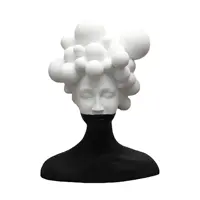 Escultura de resina para decoración de sala de estar, escultura de arte simple y moderna, modelo creativo de sala de estar, chica blanca y negra, decoración suave
