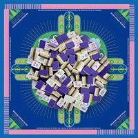 Tapis de mahjong américain professionnel 4 couches en acrylique épais, 160 tuiles, 32 mm (1-1/4 po), couleur lavande et bleu sarcelle azuré
