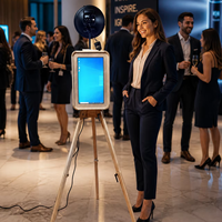 Cabina de Fotos para iPad de Madera de Doble Cara con Pantalla Táctil de 18.5 Pulgadas y Flash Integrado para Alquiler en Eventos y Exposiciones