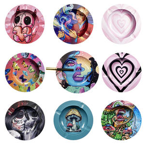 Cendrier portable de style américain en alliage de zinc, logo de marque personnalisé européen, best-seller, buse d'aspiration, 10*3cm, maison, restaurant - Product Image 6