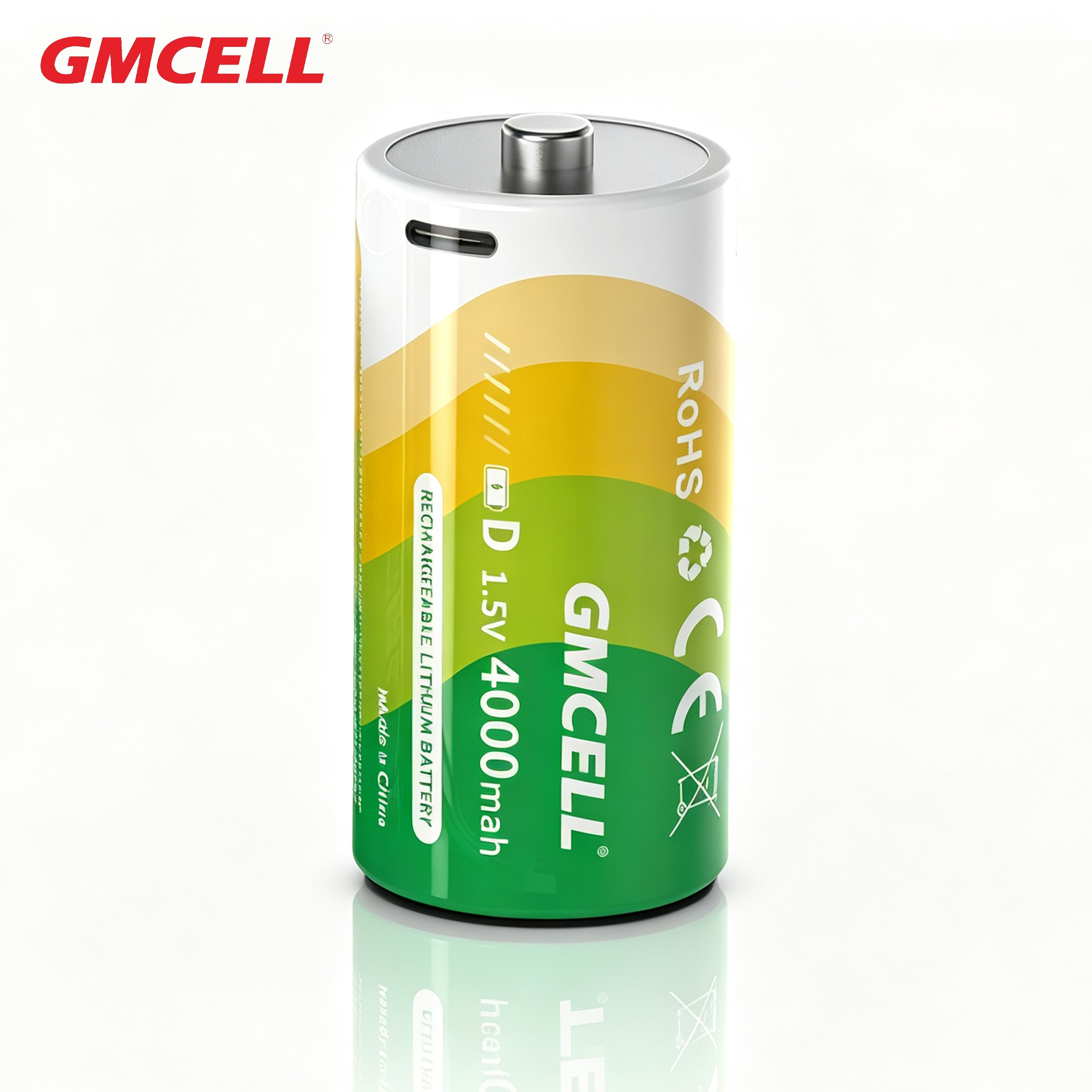 Pile rechargeable USB taille D 1,5 V 6000 mWh
