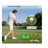 Tapis de golf pour le chipping le plus vendu, base en caoutchouc antidérapante, tapis d'entraînement de swing de golf 3-en-1 avec coussin interchangeable pour intérieur/extérieur