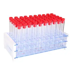 Laboratorio PP PS 5ml 7ml 10ml 12ml Tubo de ensayo de plástico con tapa