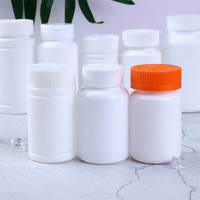 Flacon vide en plastique PE PET de 50 ml, 80 ml, 100 ml pour pilules, médicaments, vitamines, capsules, avec bouchon à vis, pompe, opercule, sérigraphie PC
