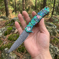 Couteau pliant tactique VG10, couteau de poche Damas, manche en nacre, couteau de chasse et de camping, outil à ouverture rapide 4020