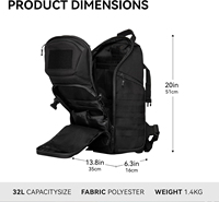Sac à dos tactique voyage randonnée sac à dos noir sac à dos pour ordinateur portable pour le travail sac d'assaut pour hommes sac à dos