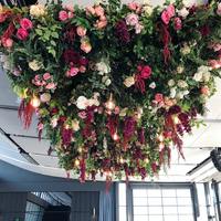KCFC Plafond personnalisé Verdure Plafond de fleurs simulées Restaurant Plante verte Plafond suspendu simulé