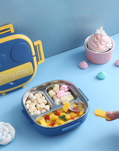 Lonchera Portátil de Acero Inoxidable 304 con Tapa de Plástico y Compartimentos Divididos para Niños Pequeños - Envase de Alimentos Hermético y Libre de BPA - Product Image 5