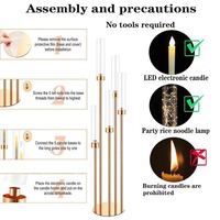 Chandeliers décoratifs en fer pour mariage et Noël, vaisselle durable électroplaquée