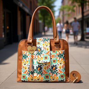 Sac fourre-tout floral pour femme Fana Elsa, taille moyenne, fermeture à fermoir, usage quotidien - Product Image 2