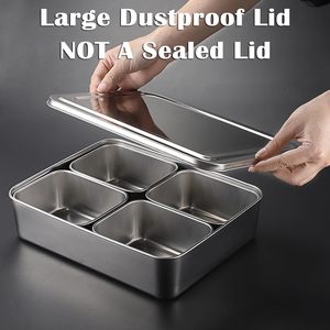 Contenitore per Condimenti e Spezie in Acciaio Inox a 4 Scomparti, Lavabile in Lavastoviglie, Stile Yakumi - Product Image 4