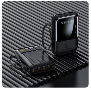 Cargador portátil Nuevo 20000mAh 20W Carga rápida Mini banco de energía Pantalla LED 4 Cables integrados Logotipo OEM Alta capacidad 20000mAh - Product Image 4