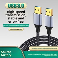 Câble d'extension de données USB 3.0 mâle-mâle, double tête pour boîtier de disque dur mobile, charge et connexion au refroidisseur d'ordinateur portable