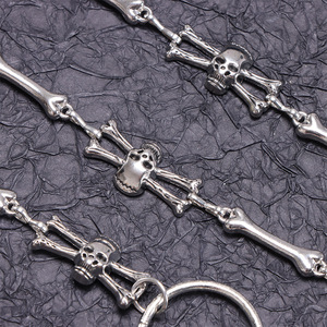 Cadena de cintura y cuerpo Yueli de plata tibetana, estilo Hip Hop, moda de Halloween, diseño de calavera de una sola capa - Product Image 4