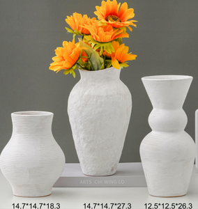 White Pattern Ornament Ceramic Flower <b>Vase</b> Large <b>Vase</b> Simple Ceramic <b>Vases</b> for Home Decor - Product Image 2