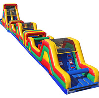 Parcours d'obstacles gonflable géant 3 en 1 pour enfants et adultes à vendre