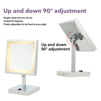 Miroir de courtoisie led pour salle de bain intérieure à domicile interrupteur à induction carré simple face salle de bain miroir cosmétique de bureau lumière