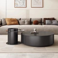 Table basse ronde en pierre de roche moderne, simple et créative, pour la maison, l'appartement, l'hôtel, combinaison
