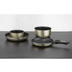 LFBG SGS TUV Rosa oro cocina utensilios de cocina olla apilable no-Stick de utensilios de cocina de aluminio de casa - Product Image 3