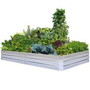 Large Rectangular Outdoor Planter Box Galvanized Steel Raised <b>Garden</b> Bed Kit for Home Modular Design Vegetables Herbs - Product Image 1